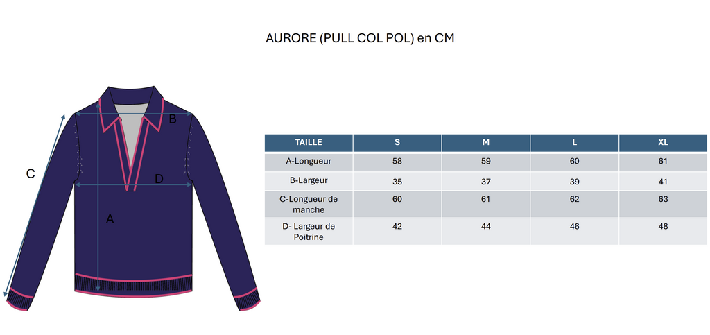 Pull Col Polo Aurore - Bleu Marine