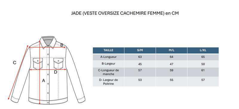 Veste Oversize Cachemire Jade - Noir Et Coutures Grises - 100% Cachemire Oeko-Tex - Femme