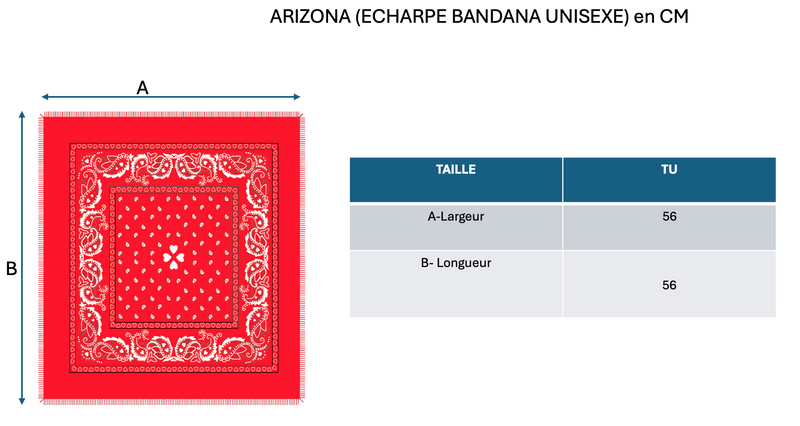 Bufanda Bandana Arizona - Diseño Crudo Negro - 100% Cachemira Oeko-Tex - Mixta