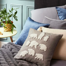 Housse De Coussin Polar Bear - Gris Et Naturel