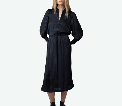 Zadig & Voltaire - Robe Relinda Satin - Encre - Femme