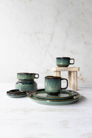 Lot De 6 Tasses En Grès - Jade - Vert