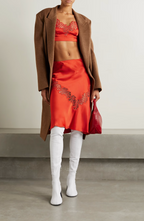Falda slip de encaje - Rojo escarlata - Mujer