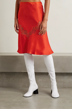 Falda slip de encaje - Rojo escarlata - Mujer