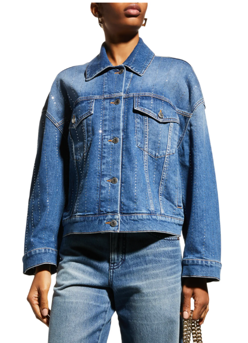 Eco Org Cracked Jacket - Ultramarine Blue Denim - Femme