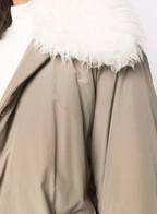Stella Mc Cartney - Manteau à col en fourrure artificielle - Taupe - Femme