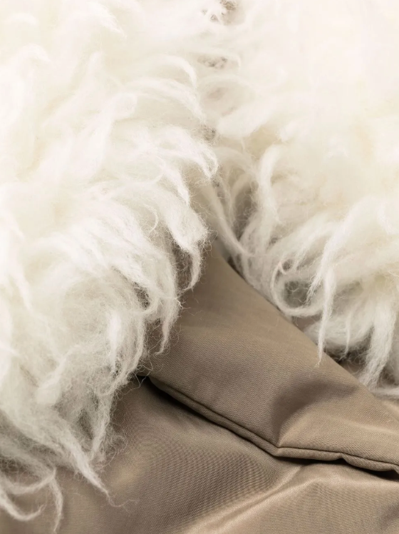 Stella Mc Cartney - Manteau à col en fourrure artificielle - Taupe - Femme