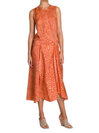 Stella Mc Cartney - Ditsy Floral Washed Silk Dress - Red Orange - Women