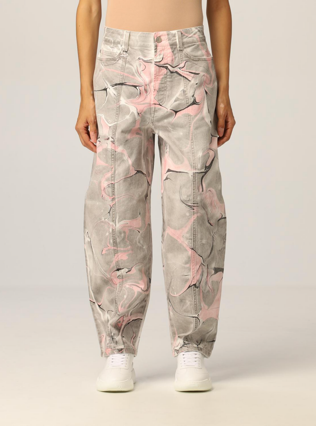 Ash Grey Marble Wash Trousers - Ash Grey Denim - Mujer