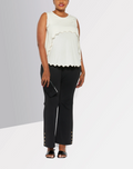 Stella Mc Cartney - Top Lace Sleeve Less - Natural - Mujer