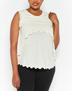 Stella Mc Cartney - Top Lace Sleeve Less - Natural - Mujer