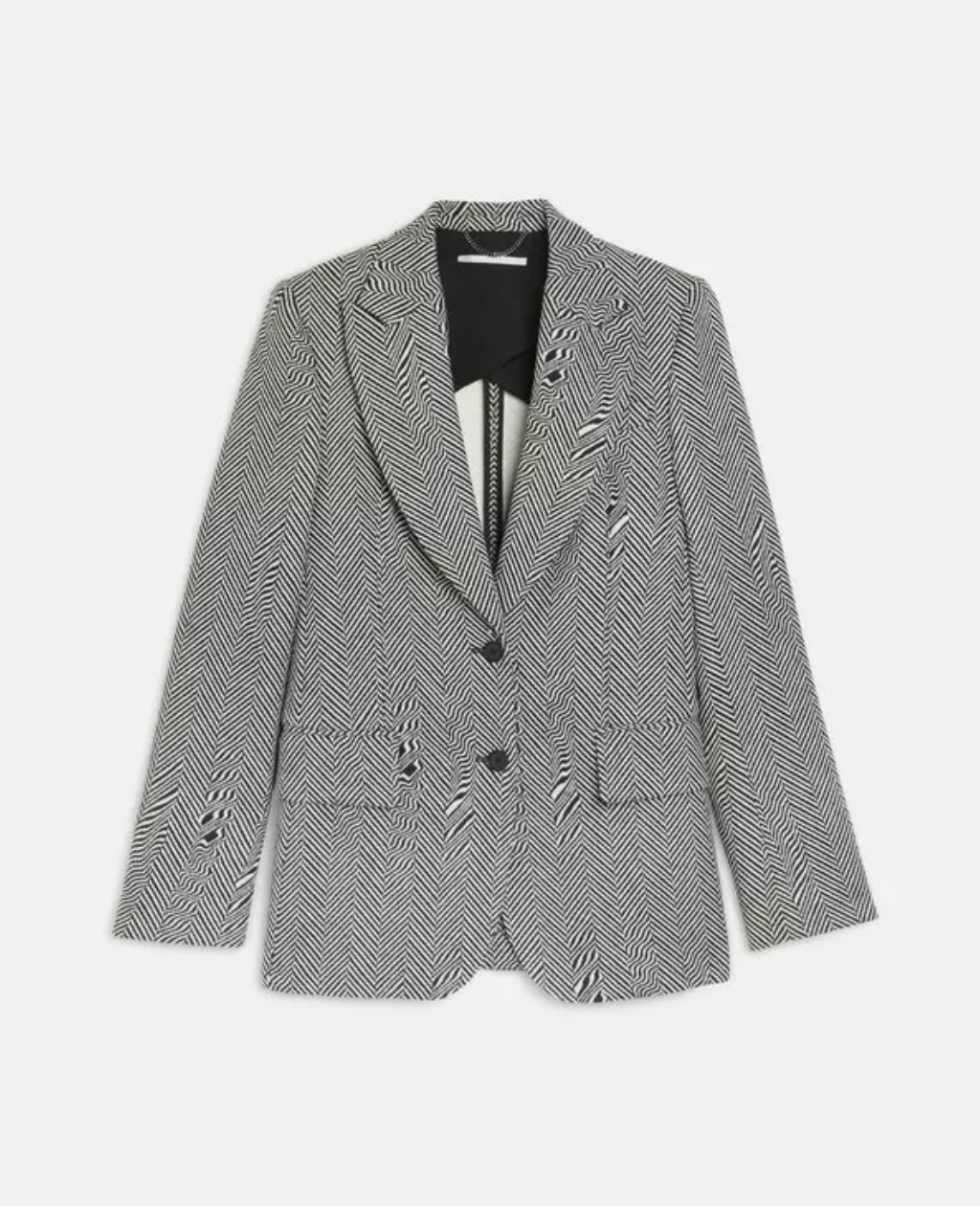 Jacket Glitch Herringbone Coat - Black/White - Femme