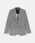 Jacket Glitch Herringbone Coat - Black/White - Femme