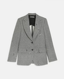 Jacket Glitch Herringbone Coat - Black/White - Femme