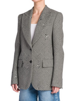 Jacket Glitch Herringbone Coat - Black/White - Femme