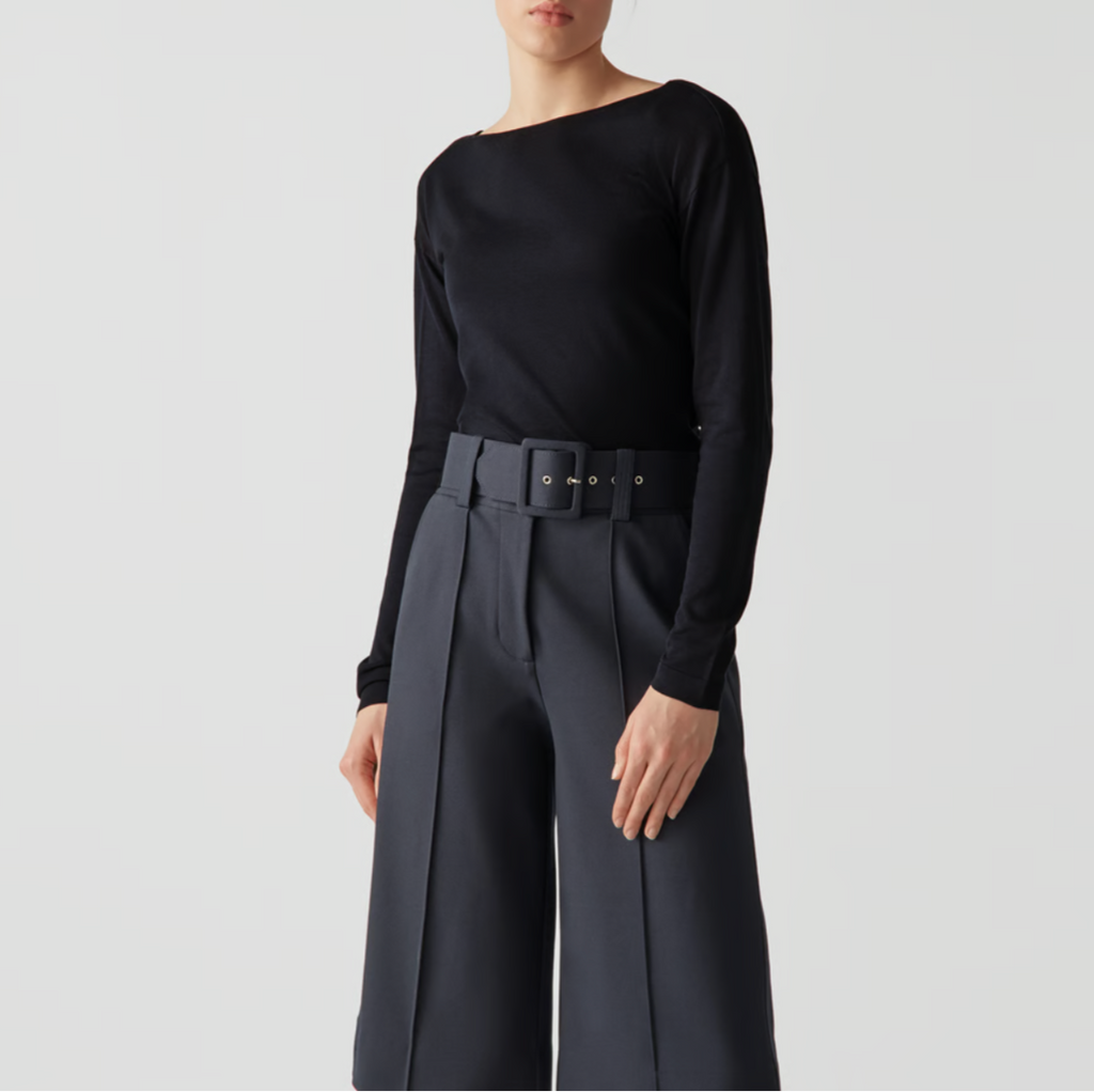 T-Shirt À Manches Longues Avec Effet Cache-Cœur - Navy - Femme