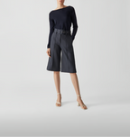 T-Shirt À Manches Longues Avec Effet Cache-Cœur - Navy - Femme