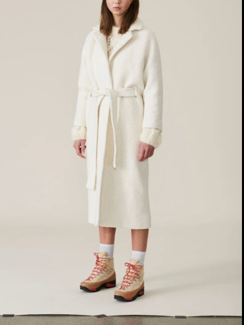 Ganni - Wrap Coat - Egret - Women