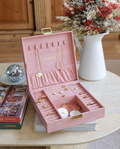Joyero Anne de terciopelo rosa