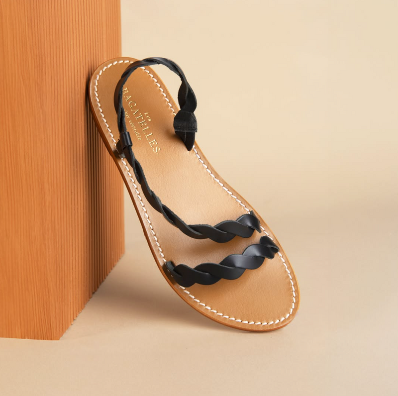 Les Bagatelles - Maria Flat Sandals - Black