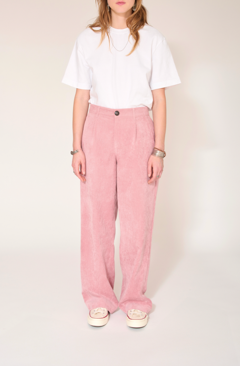 Pantalones Plum Sweety Cord Vl - Rubor