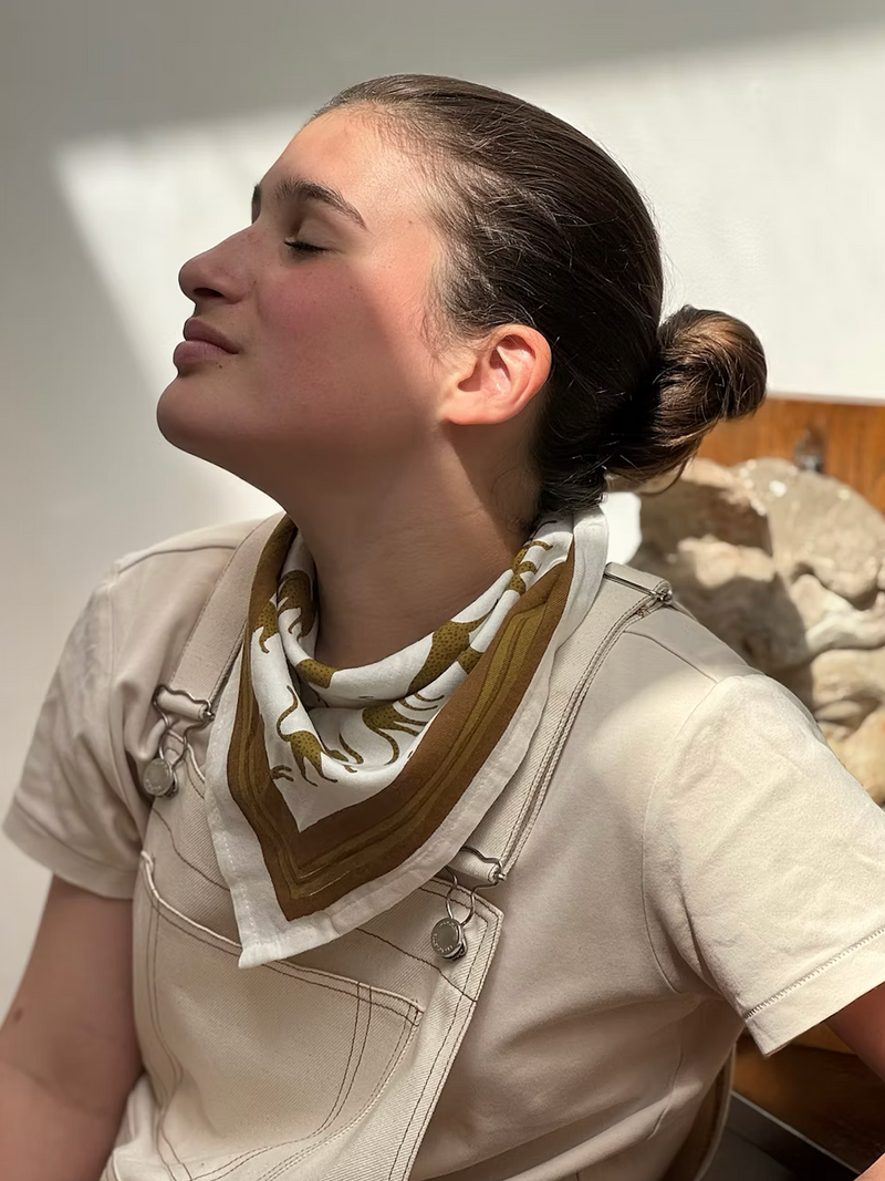 Petit Foulard Fauve - Noisette