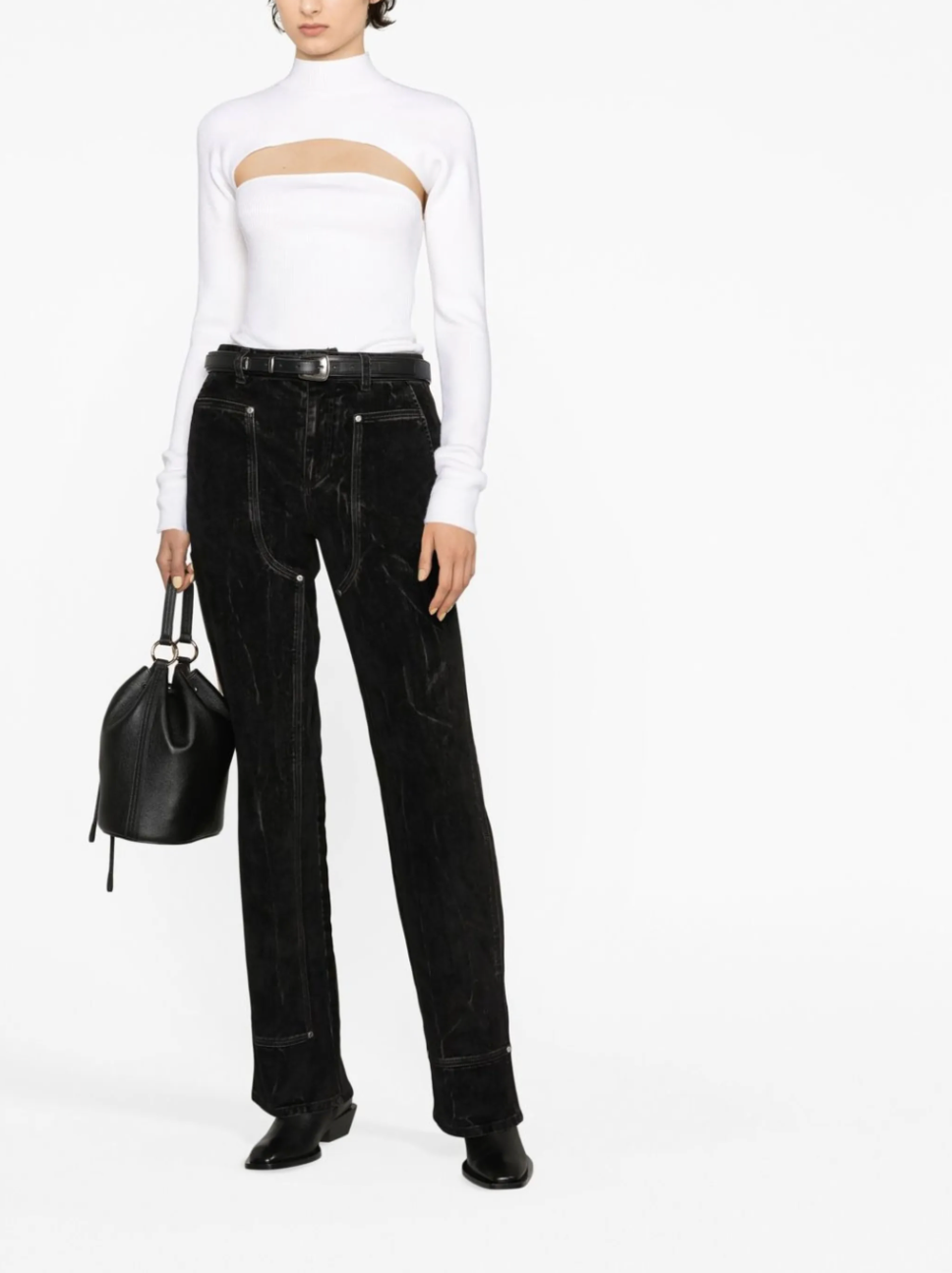Velvet Workwear Denim Trousers - Washed Black - Women