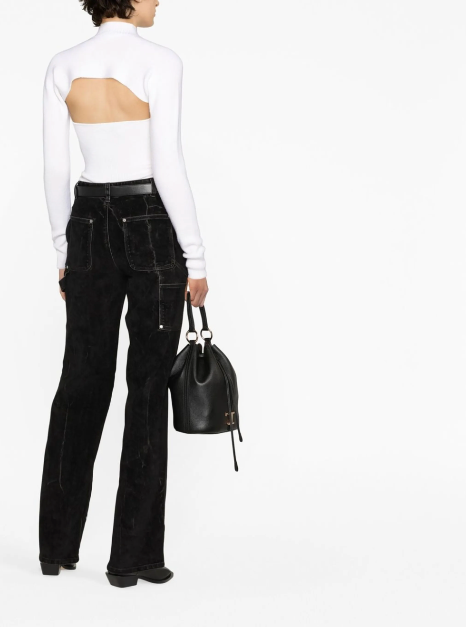 Velvet Workwear Denim Trousers - Washed Black - Women