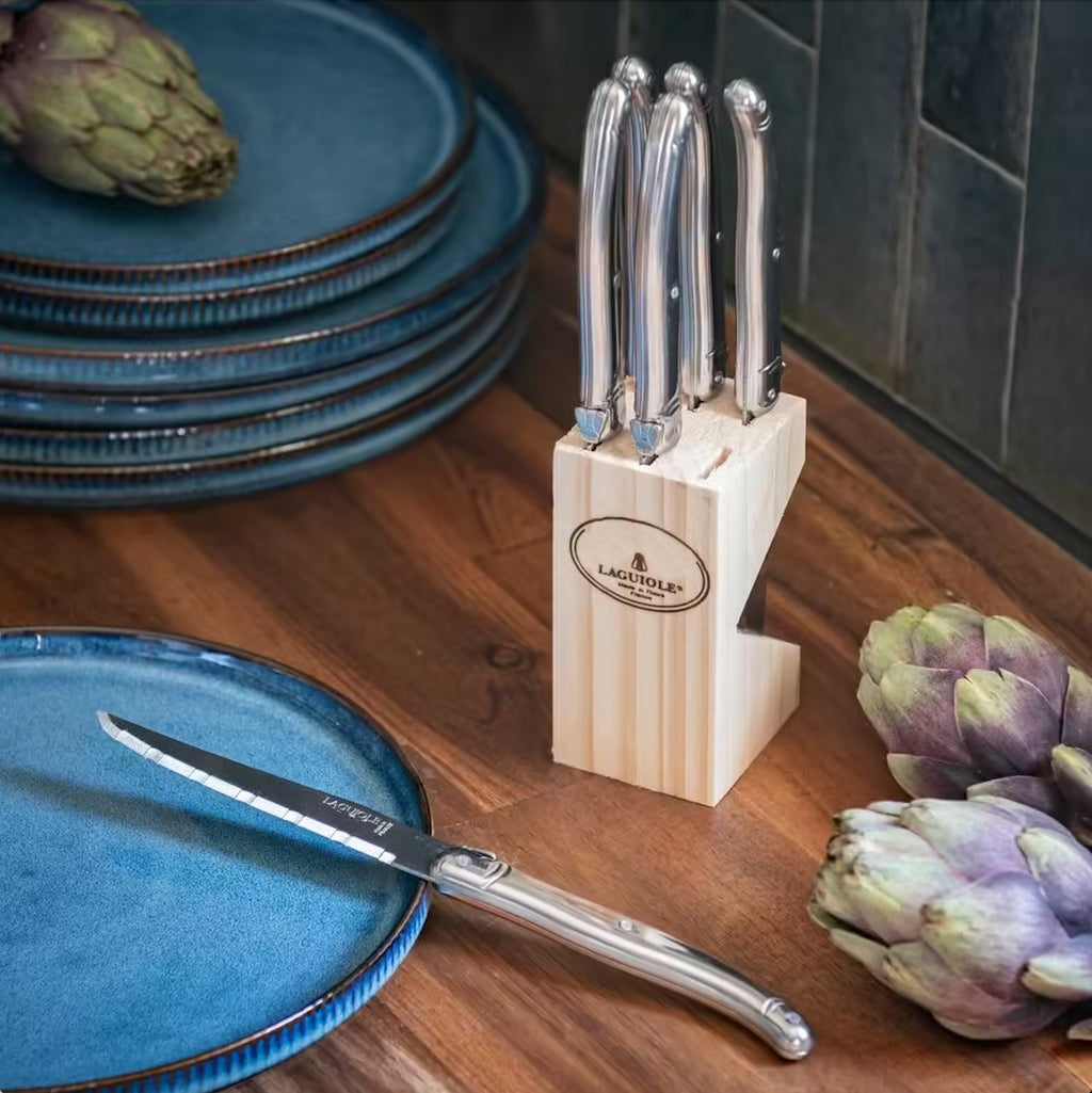 Estuche De 6 Cuchillos Para Carne - Metal