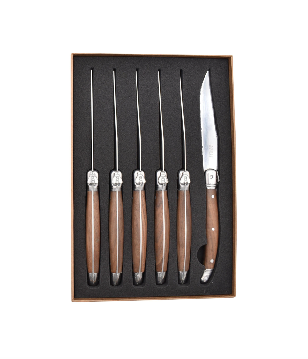 Estuche De 6 Cuchillos - Madera Nogal - LG Héritage