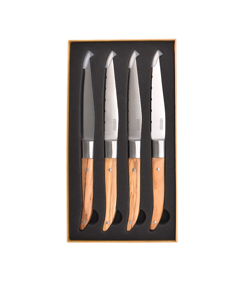 Coffret De 4 Couteaux À Steak - Bois D'Olive - Lg Heritage