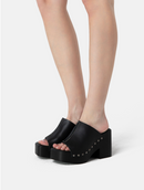Mules con tacón Rustic Rambles - Negro