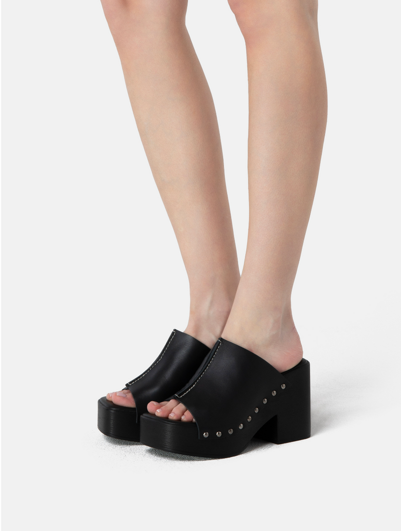Mules con tacón Rustic Rambles - Negro