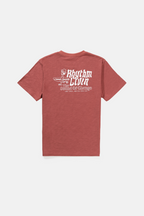 Rhythm - T-Shirt Livin Slub Ss - Vintage Red - Homme