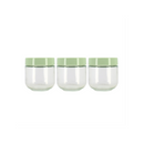 Set of 3 Airtight 30cl Glass &amp; Green Plastic Containers