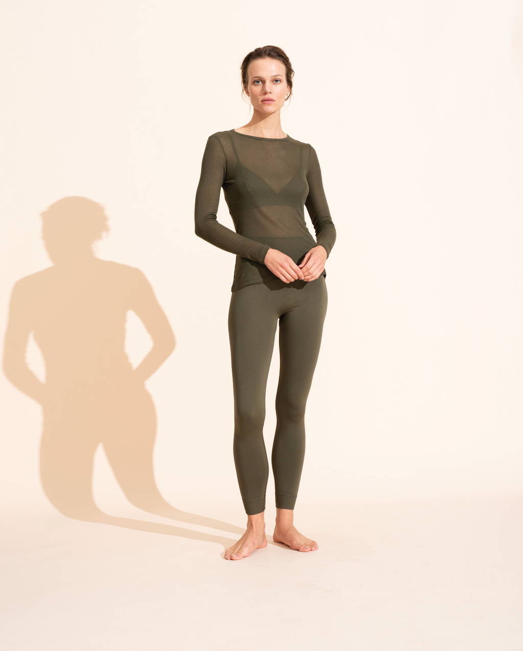 Alice Rib Long Sleeves Top Olive