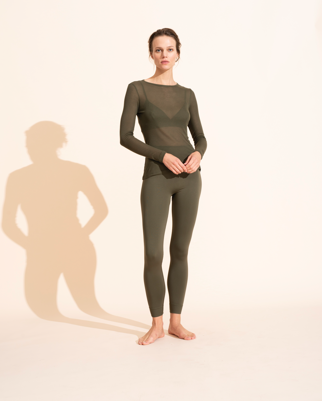 Alice Rib Long Sleeves Top Olive