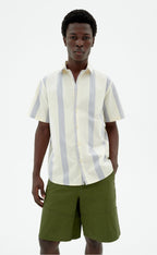 Chemise En Popeline Rayée Bleue Tom