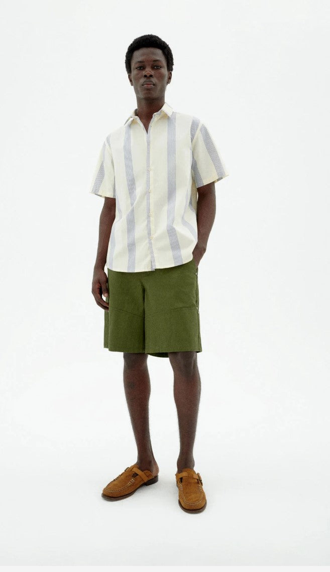 Chemise En Popeline Rayée Bleue Tom