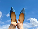 Slippers Pointus Amédée Chain - Denim - Bleu Fonce - Femme