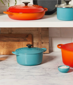 Cocotte Redonda Tradition - Hierro Fundido Esmaltado - 20 cm - Caribe - Botón Fenólico