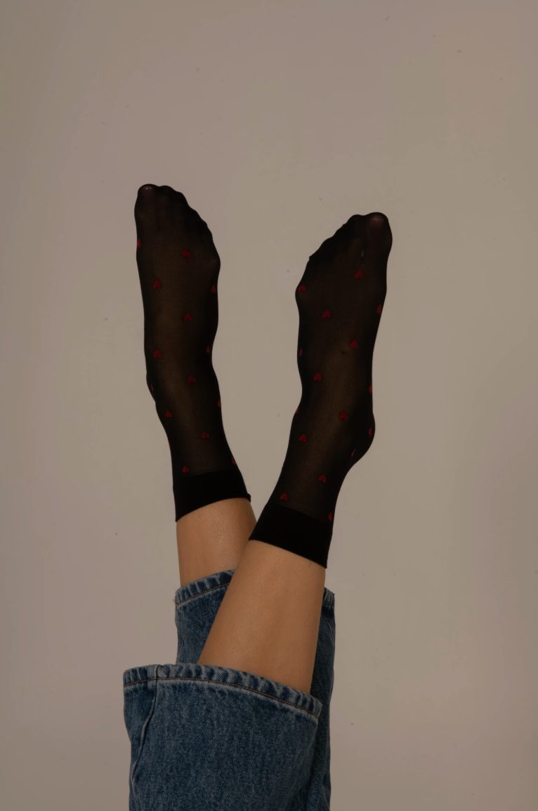 Socquettes Coeur Rouge - 20D