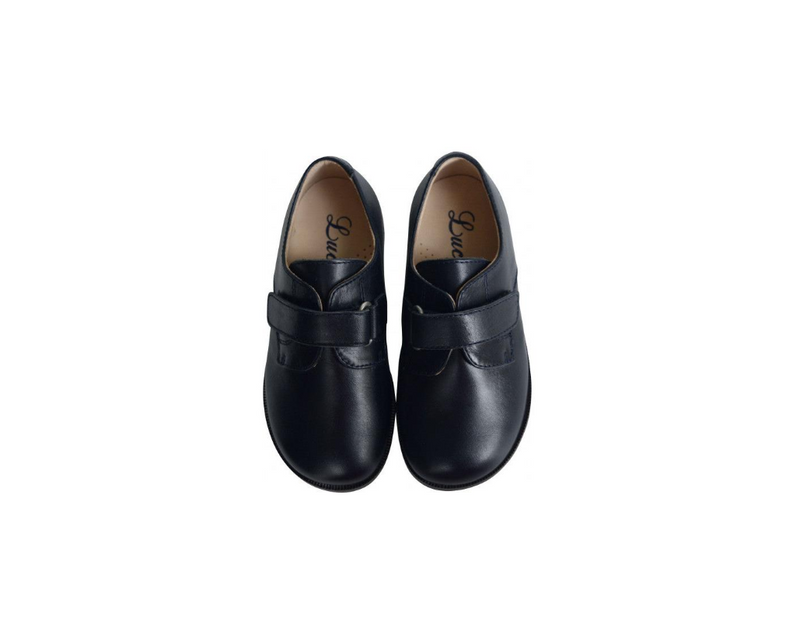 Children's Durable Velcro Shoes Gaël - Navy Leather - Unisex