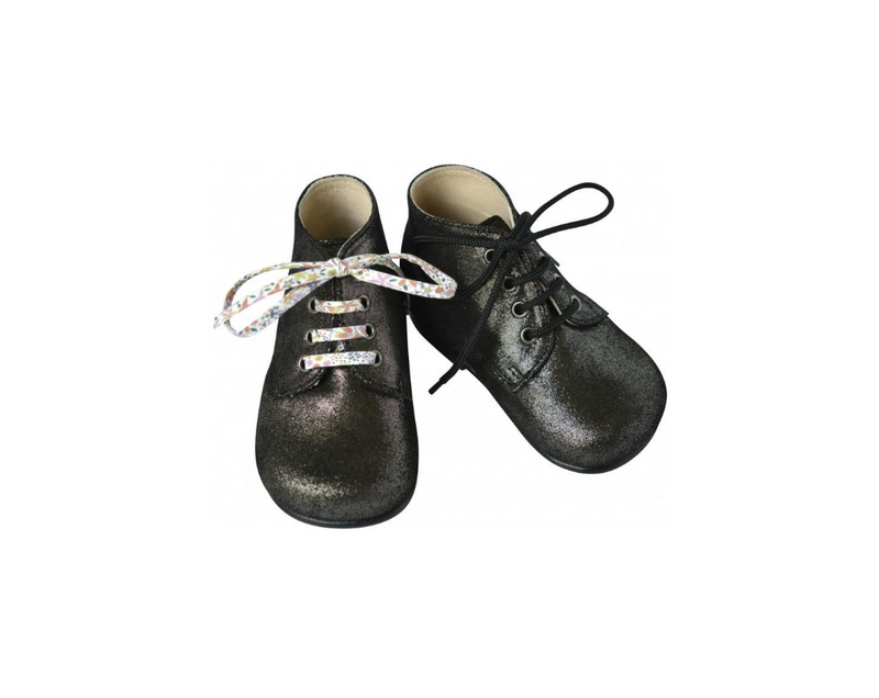Arthur Baby Boots - Dark Gray Iridescent Leather - Girl