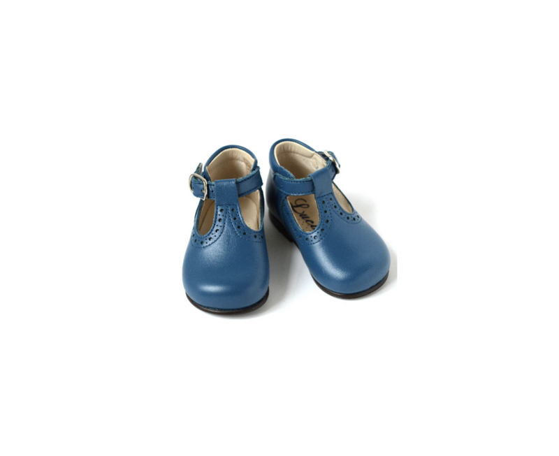 Chaussures Bébé Bottillons Salomé À Boucle Axel - Cuir Bleu Pétrole - Mixte