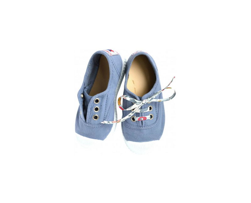 Chaussures Baskets Tennis En Toiles À Lacets Et Élastiques - Ciel Jean - Mixte