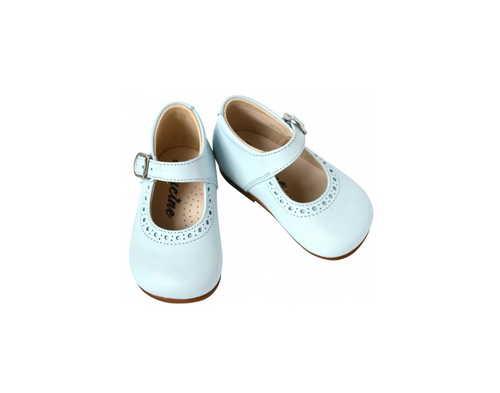 Charles Ix Alice Babies Shoes With Buckle - Sky Blue Leather - Girls