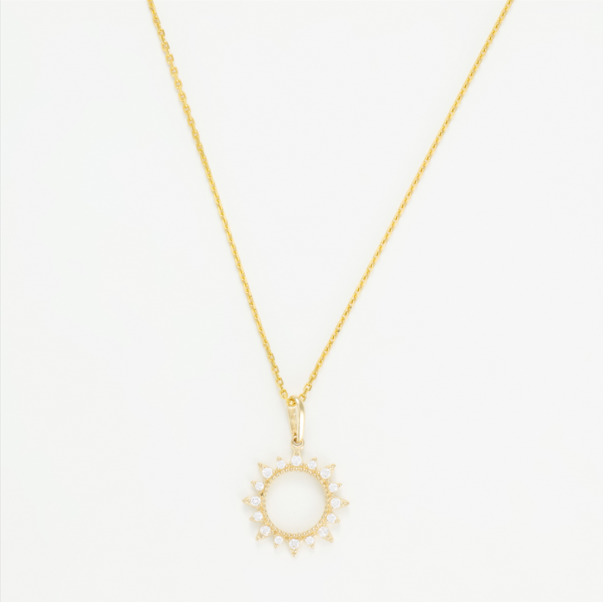 Pendentif "Ton Soleil" Or Jaune 375/1000 Et Zirconium