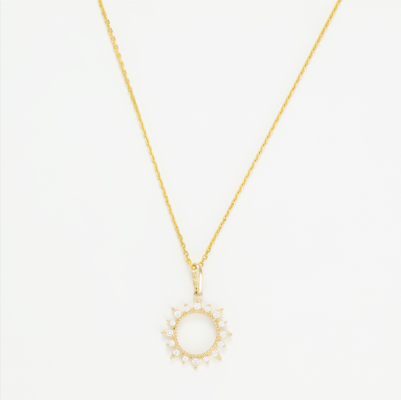 Pendentif "Ton Soleil" Or Jaune  375/1000 Et Zirconium