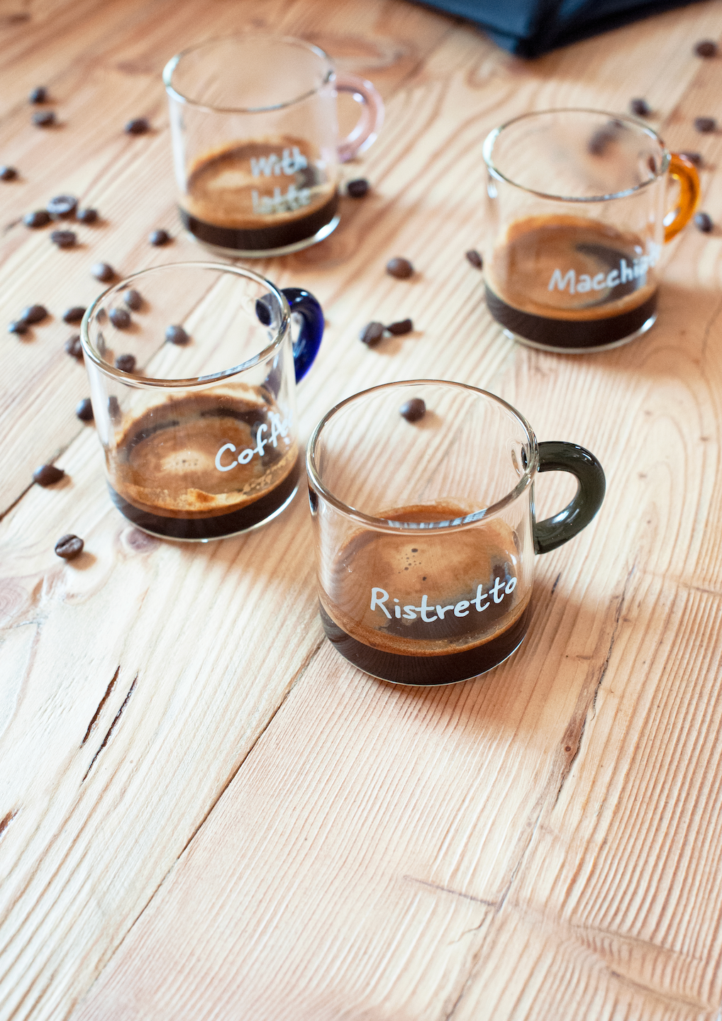 Set de 6 Tazas de Café en Vidrio Borosilicato - 6 Colores
